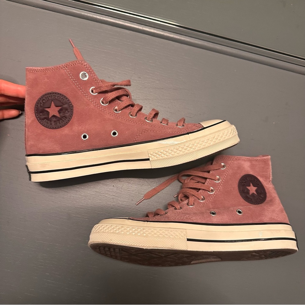 Converse High Tops- Mauve Leather (Suede)